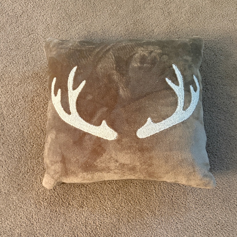 Brown Antler Decorative Pillow